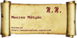 Meszes Mátyás névjegykártya